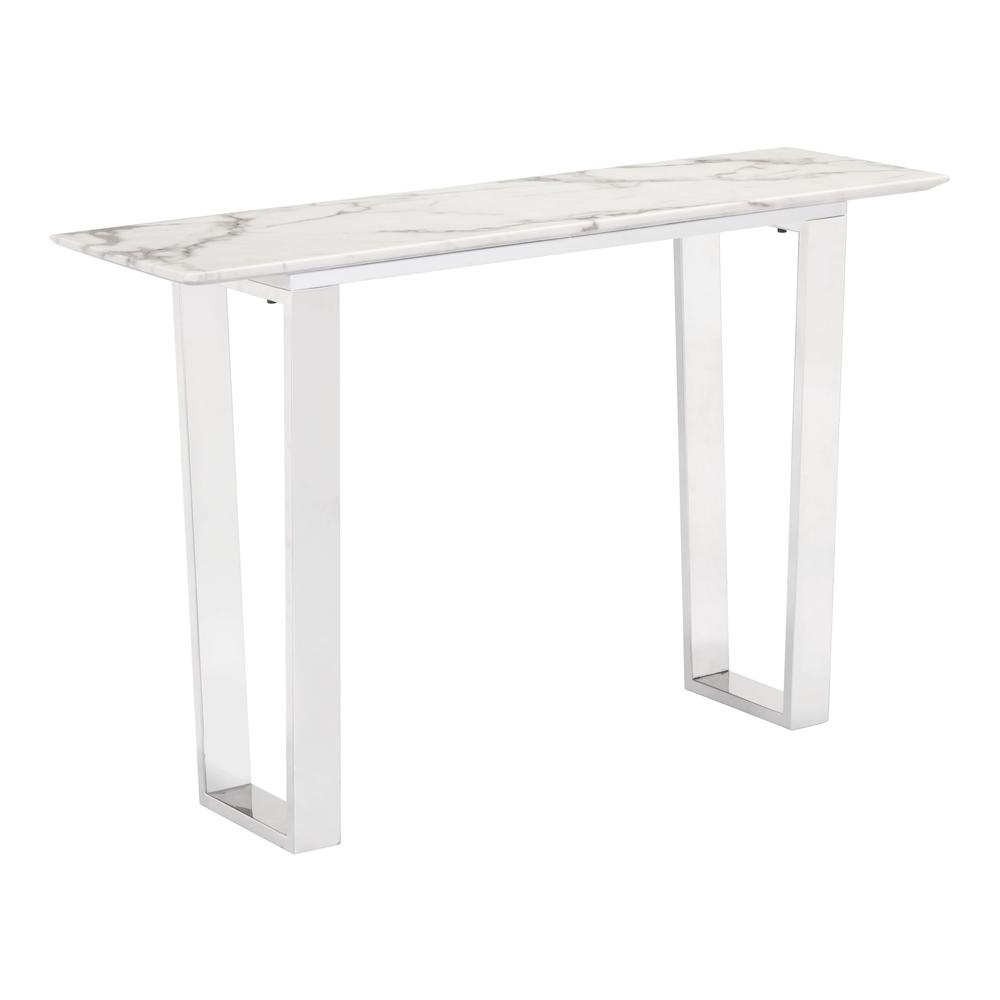 Atlas Console Table Stone & Brushed Stainless Steel. Picture 1