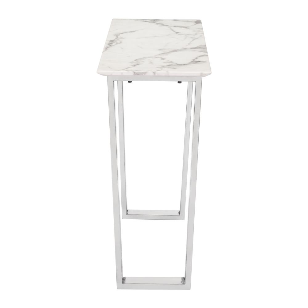 Atlas Console Table Stone & Brushed Stainless Steel. Picture 2
