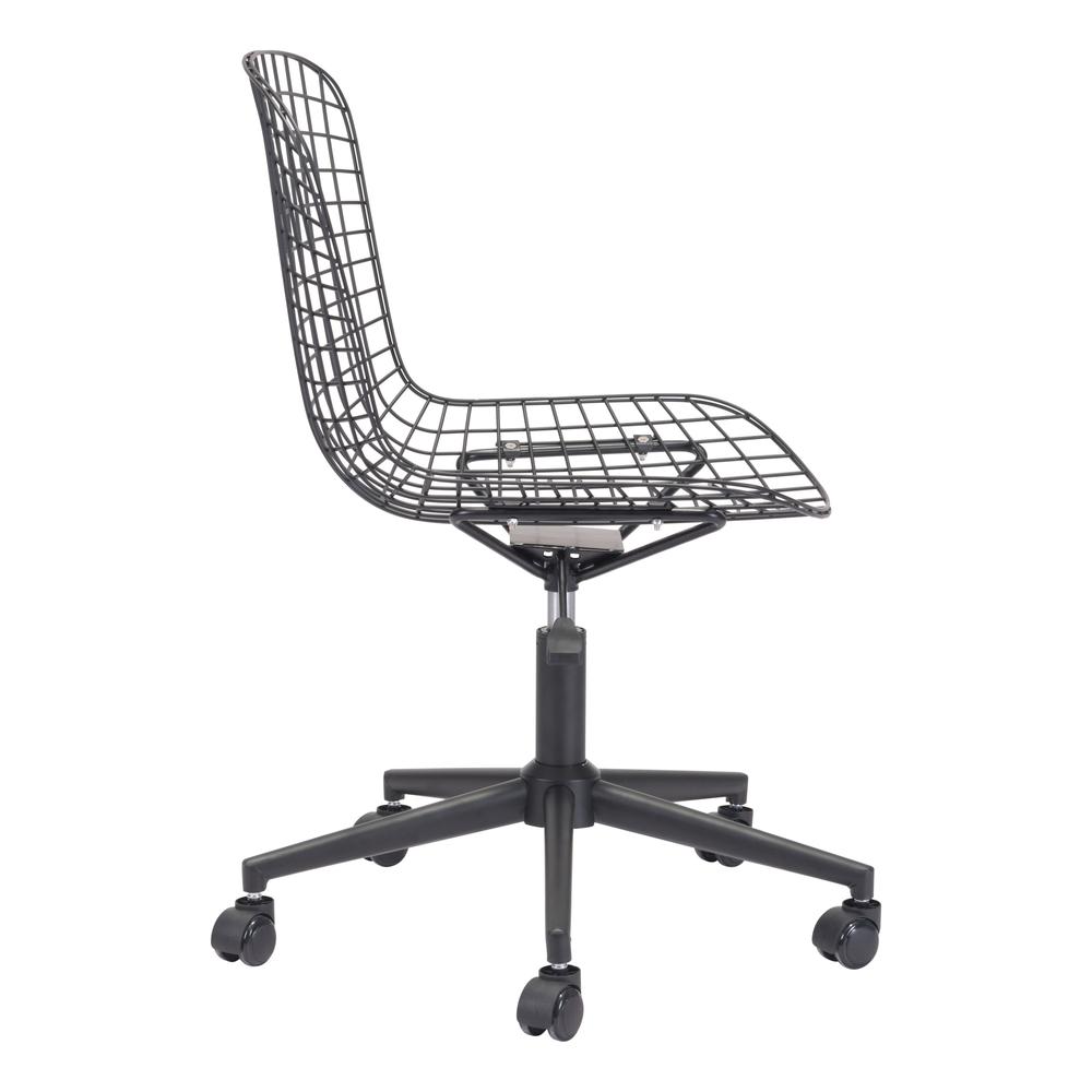 Wire Office Chair Black w/ Black Cushion. Picture 6