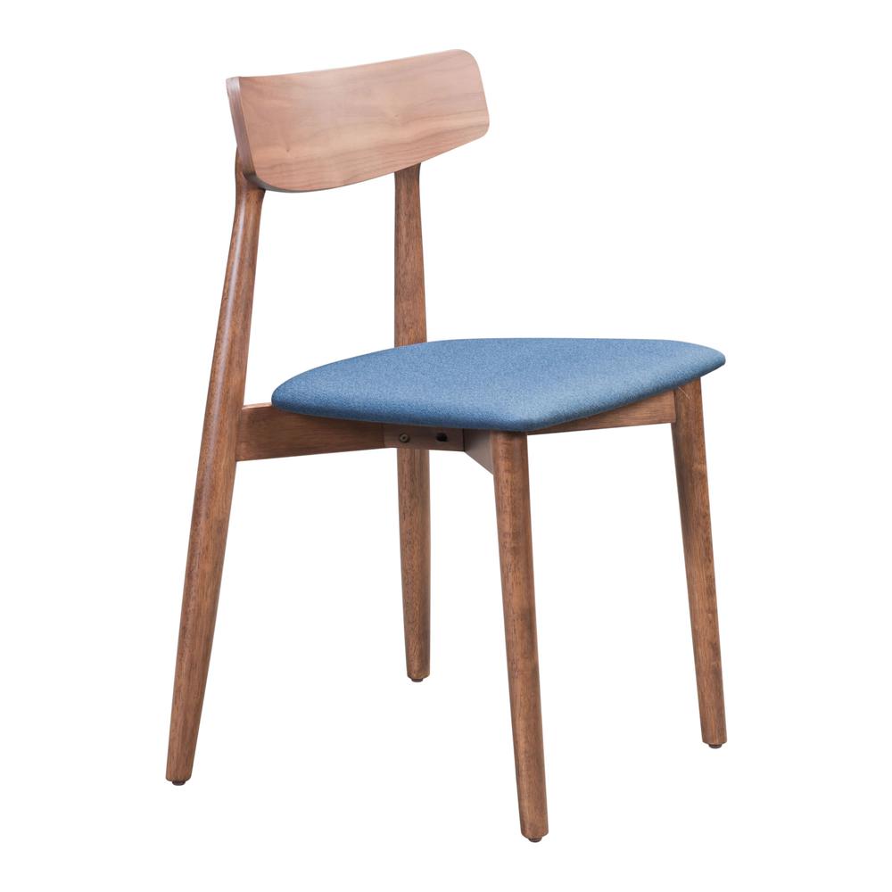 Newman Dining Chair Walnut & Ink Blue. Picture 1