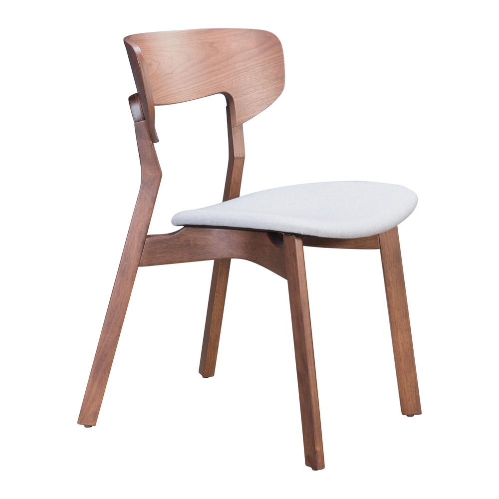 Russell Dining Chair Walnut & Light Gray. Picture 1