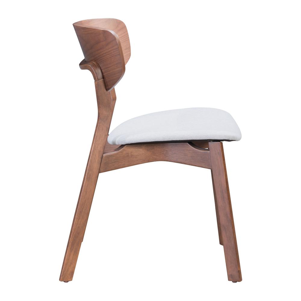 Russell Dining Chair Walnut & Light Gray. Picture 2