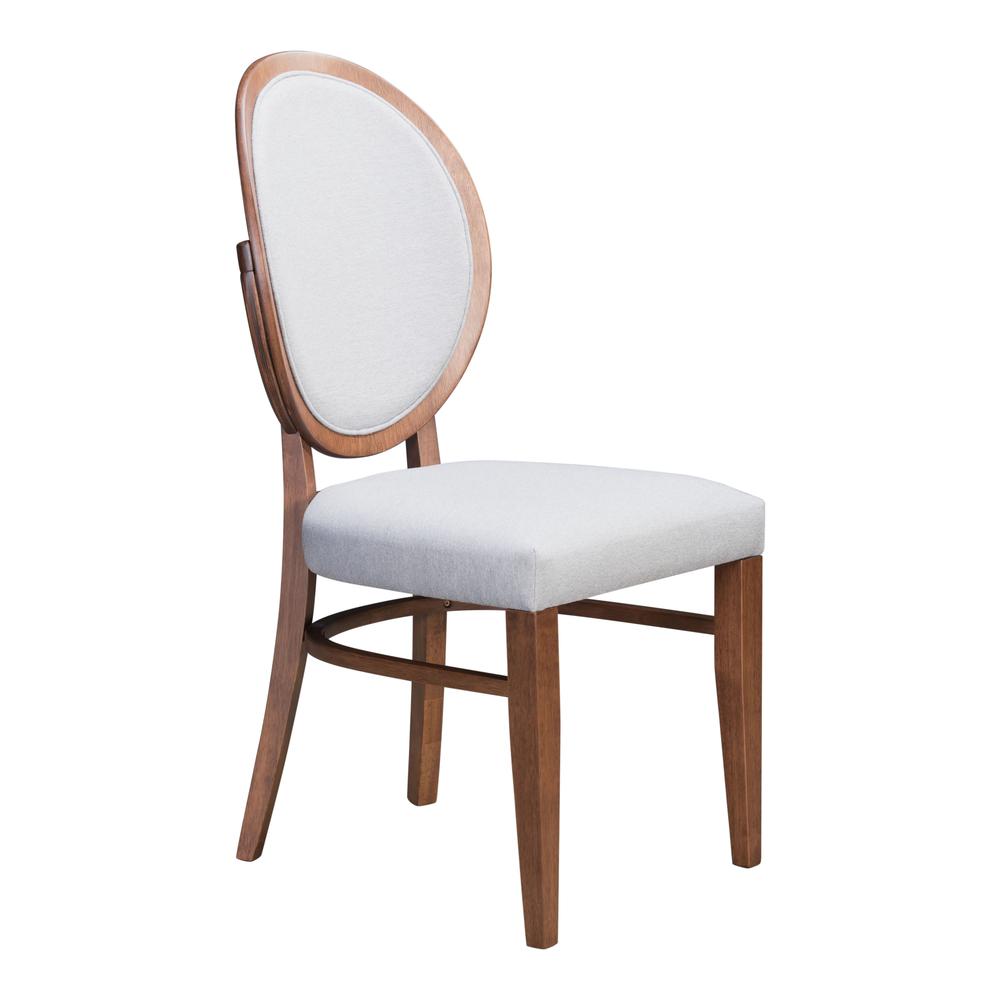 Regents Dining Chair Walnut & Light Gray. Picture 1