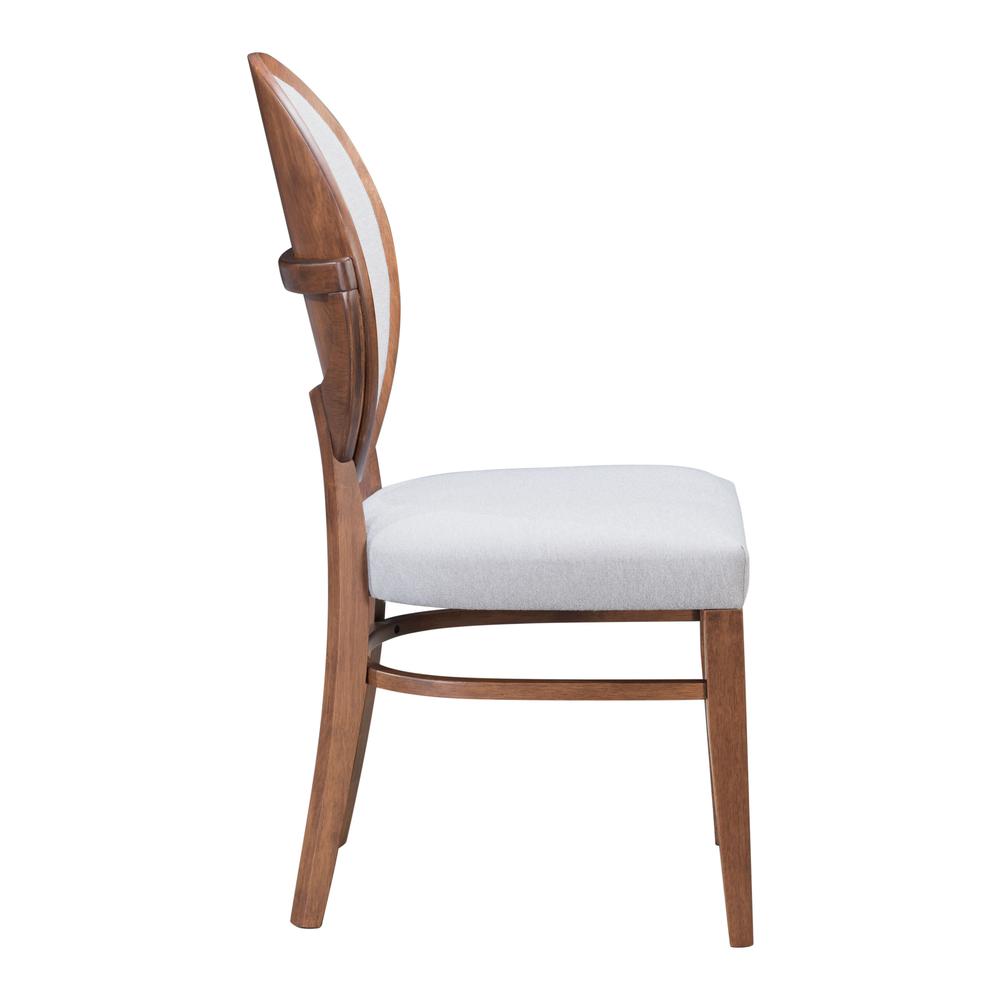 Regents Dining Chair Walnut & Light Gray. Picture 2