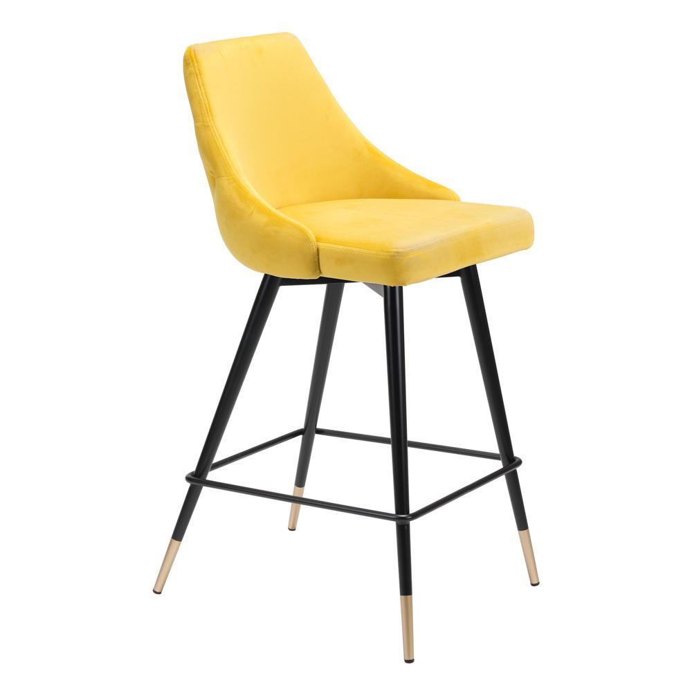 Piccolo Counter Chair Yellow Velvet. Picture 1