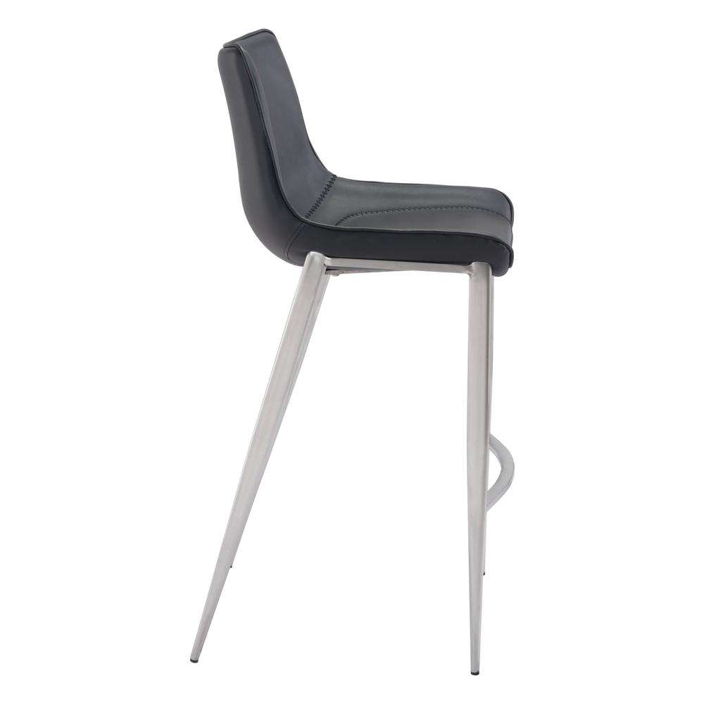 Magnus Bar Chair (Set of 2), Black &  Brushed Stainless Steel, Belen Kox. Picture 2