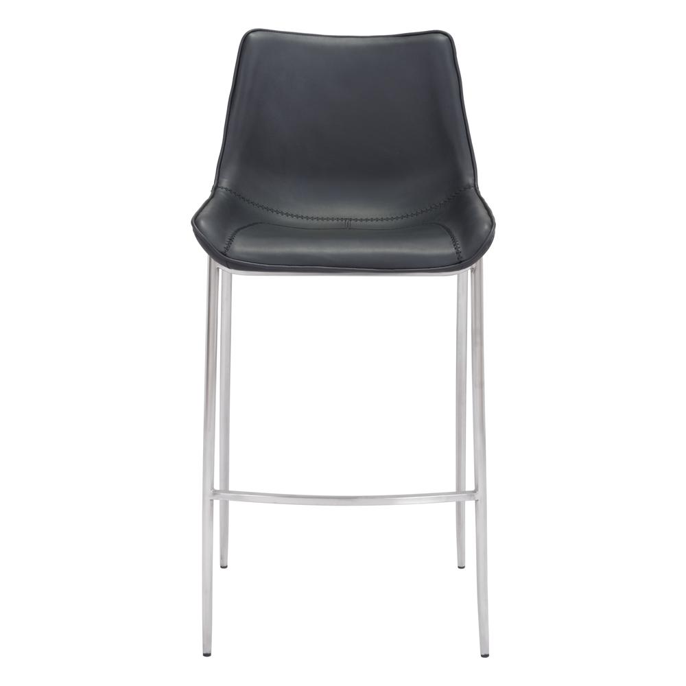 Magnus Bar Chair (Set of 2), Black &  Brushed Stainless Steel, Belen Kox. Picture 3