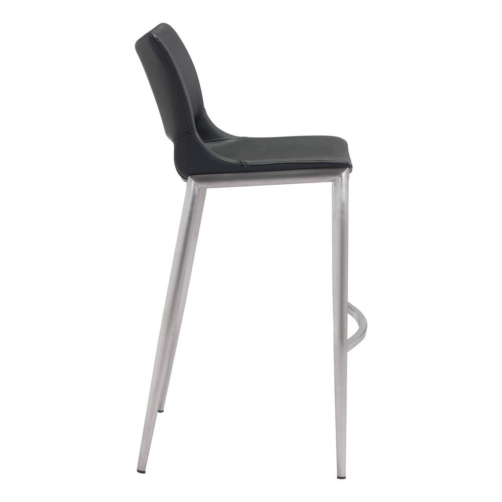 Ace Bar Chair (Set of 2), Black & Brushed Stainless Steel, Belen Kox. Picture 2