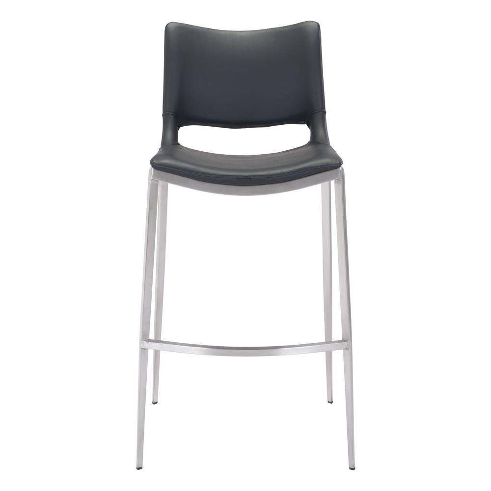Ace Bar Chair (Set of 2), Black & Brushed Stainless Steel, Belen Kox. Picture 3