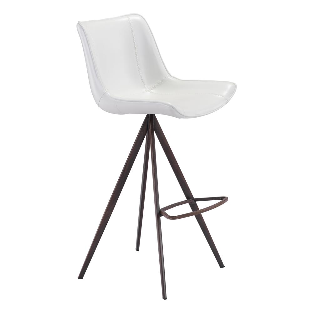 Aki Bar Chair (Set of 2), White & Walnut, Belen Kox. Picture 1