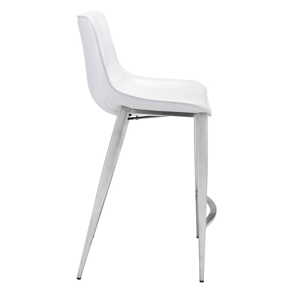 Magnus Counter Chair (Set of 2), White & Brushed Stainless, Belen Kox. Picture 3