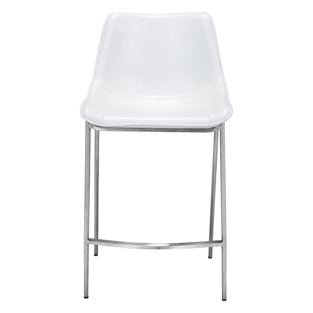 Magnus Counter Chair (Set of 2), White & Brushed Stainless, Belen Kox. Picture 4