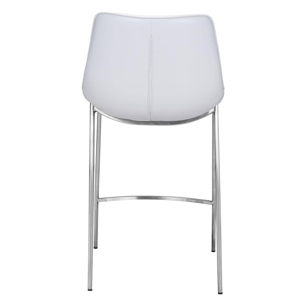 Magnus Counter Chair (Set of 2), White & Brushed Stainless, Belen Kox. Picture 5