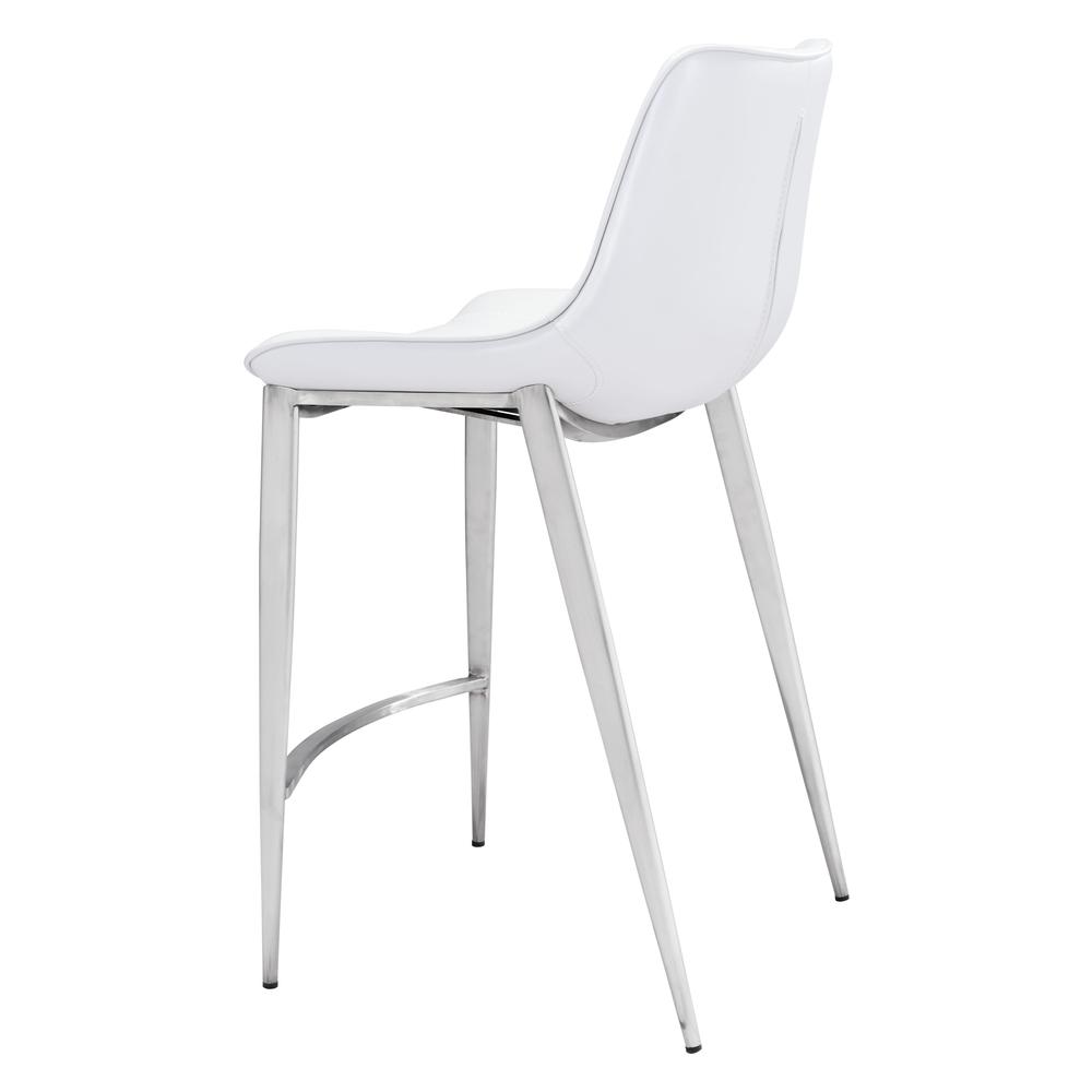 Magnus Counter Chair (Set of 2), White & Brushed Stainless, Belen Kox. Picture 6