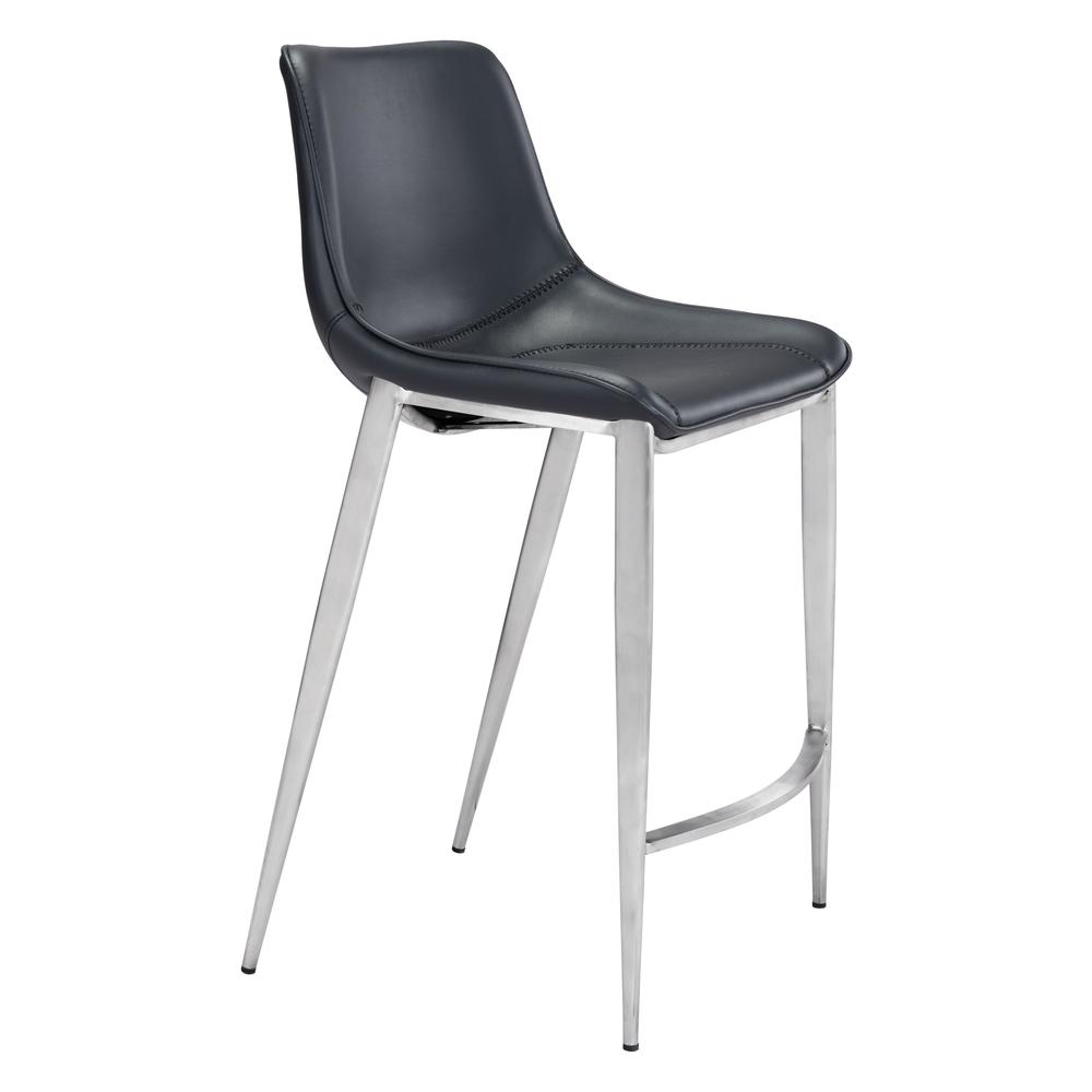 Magnus Counter Chair (Set of 2), Black & Brushed Stainless, Belen Kox. Picture 1