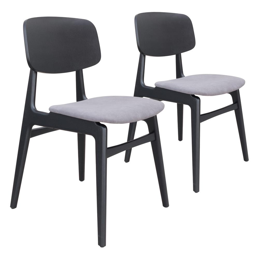 Othello Dining Chair (Set of 2) Gray & Black. Picture 1