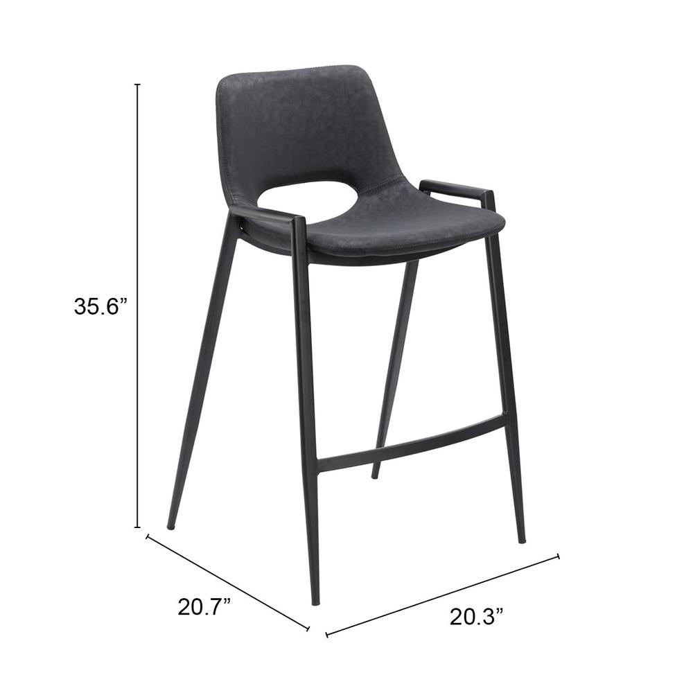 Desi Counter Stool (Set of 2) Black. Picture 8