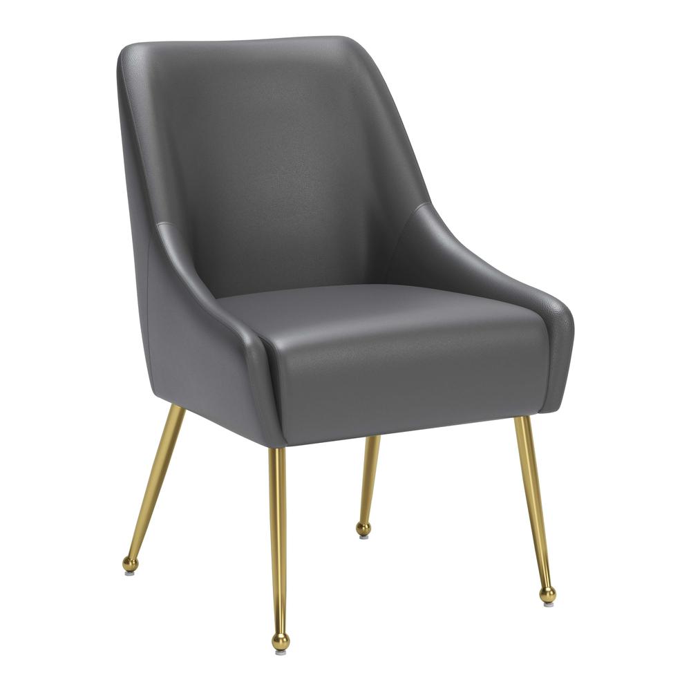 Maxine Dining Chair Gray & Gold. Picture 5