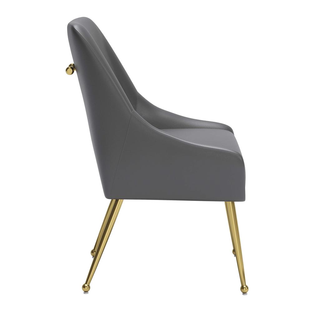 Maxine Dining Chair Gray & Gold. Picture 3