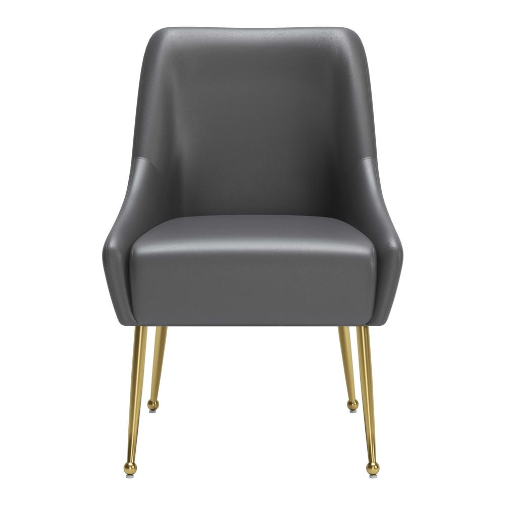 Maxine Dining Chair Gray & Gold. Picture 2