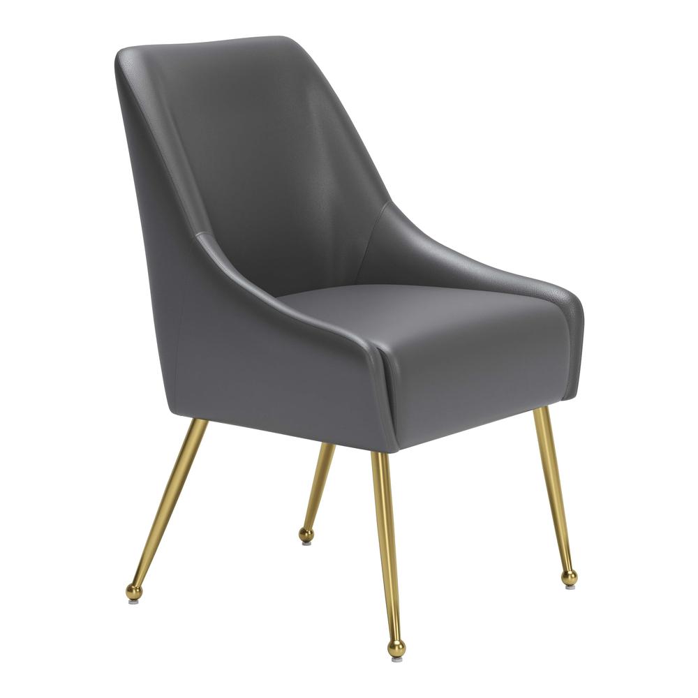 Maxine Dining Chair Gray & Gold. Picture 8