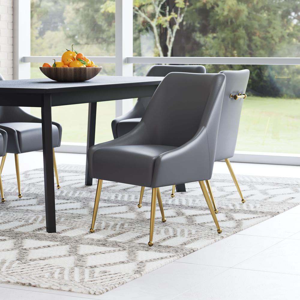Maxine Dining Chair Gray & Gold. Picture 1