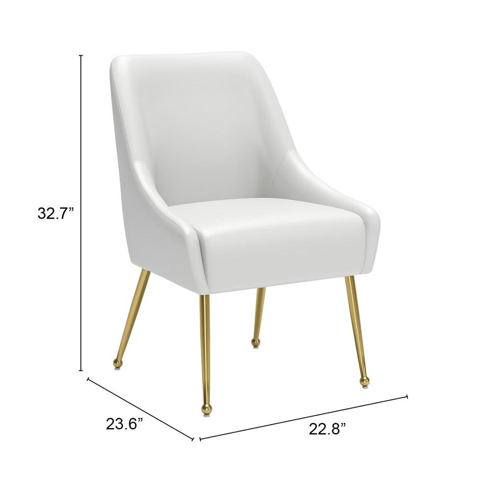 Maxine Dining Chair White & Gold. Picture 10