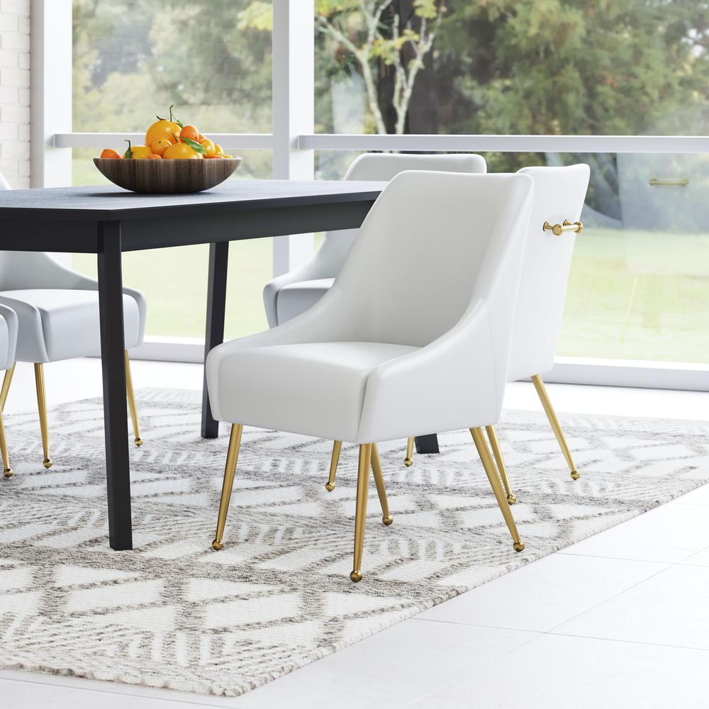 Maxine Dining Chair White & Gold. Picture 1