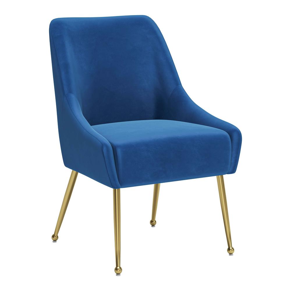 Maxine Dining Chair Navy Blue & Gold. Picture 2