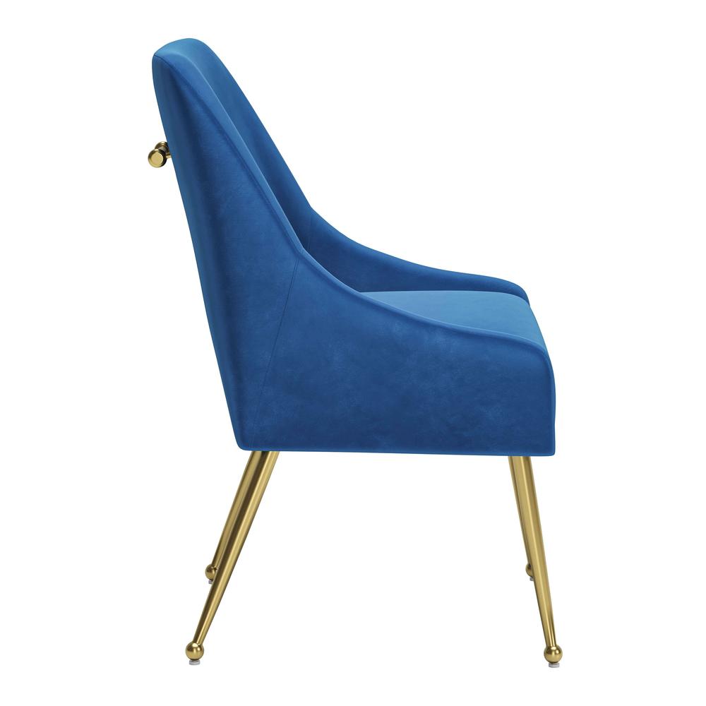 Maxine Dining Chair Navy Blue & Gold. Picture 4