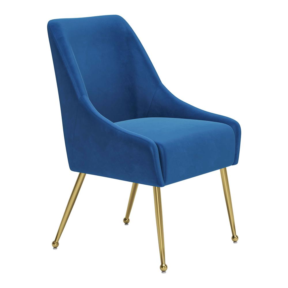 Maxine Dining Chair Navy Blue & Gold. Picture 8