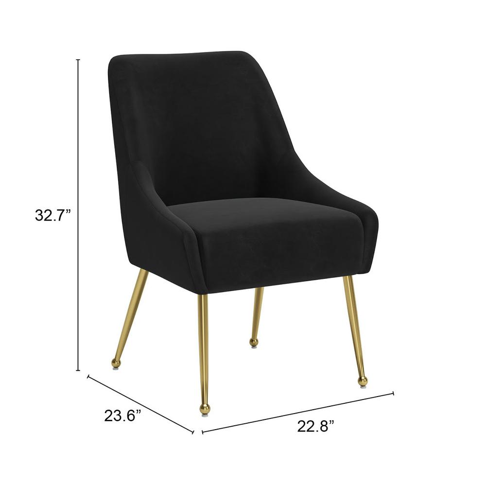 Maxine Dining Chair Black & Gold. Picture 10