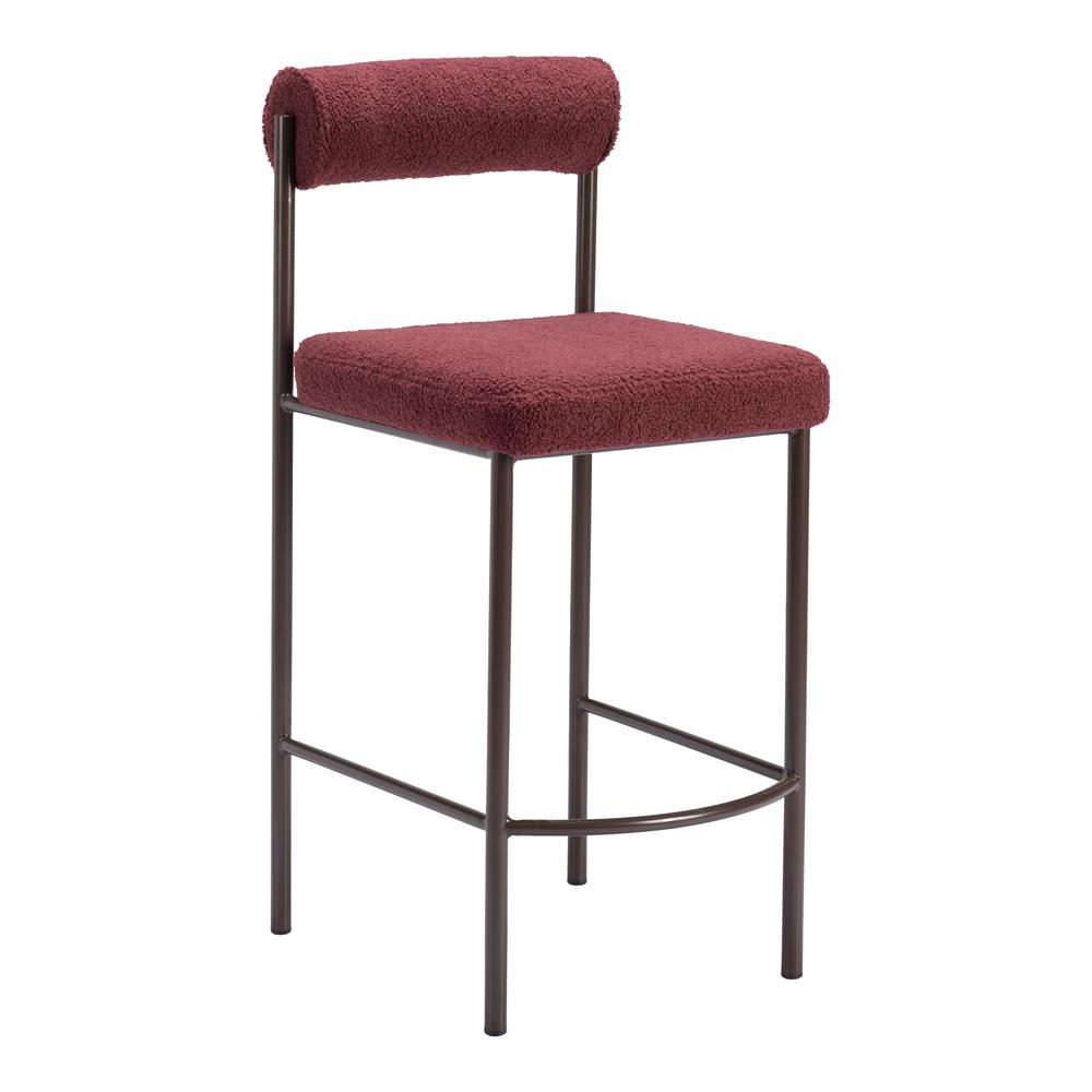 Livorno Counter Stool (Set of 2) Red & Bronze. Picture 5