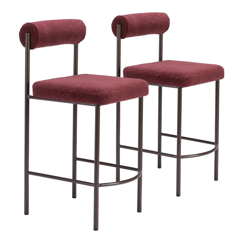 Livorno Counter Stool (Set of 2) Red & Bronze. Picture 8