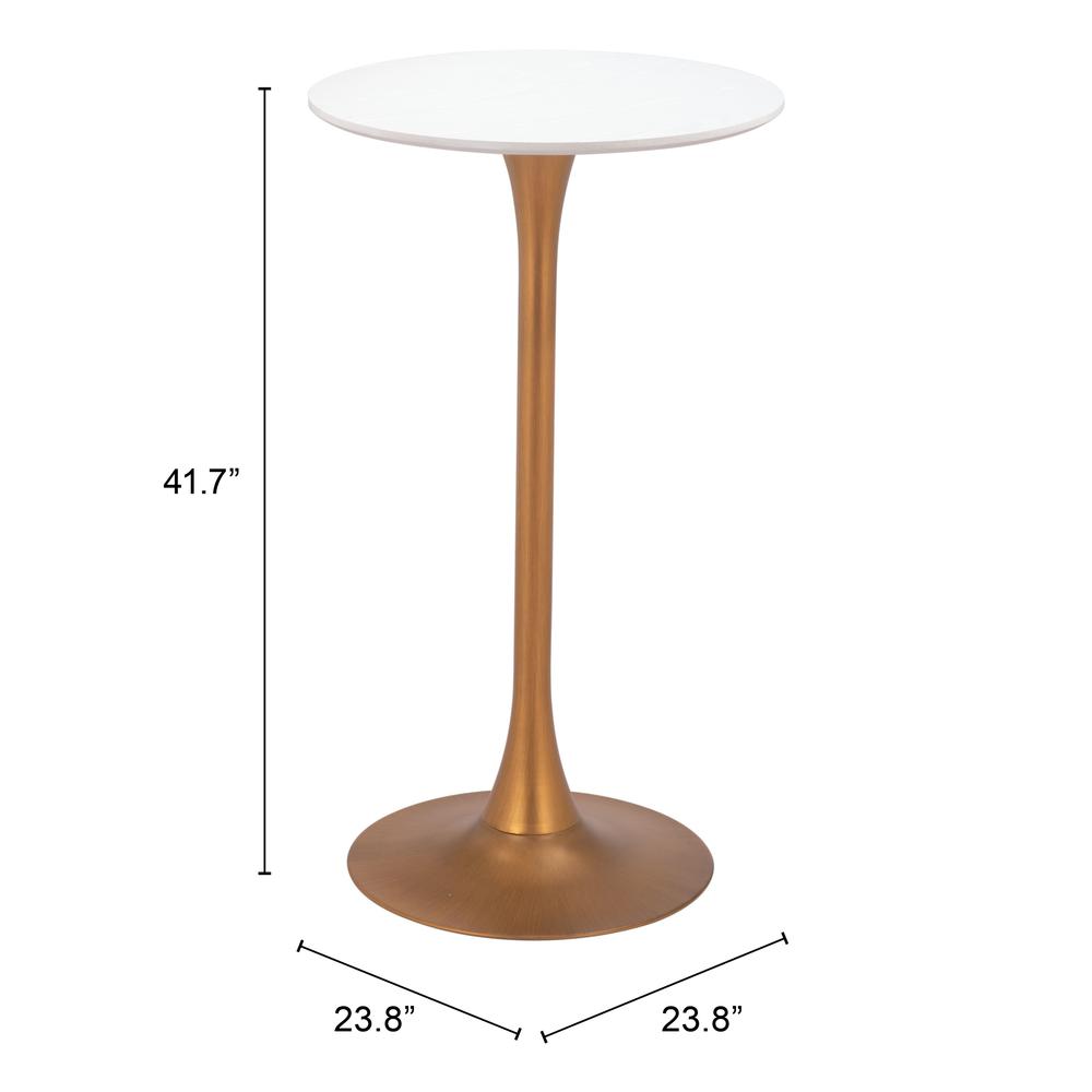 Auray Bar Table White & Gold. Picture 4