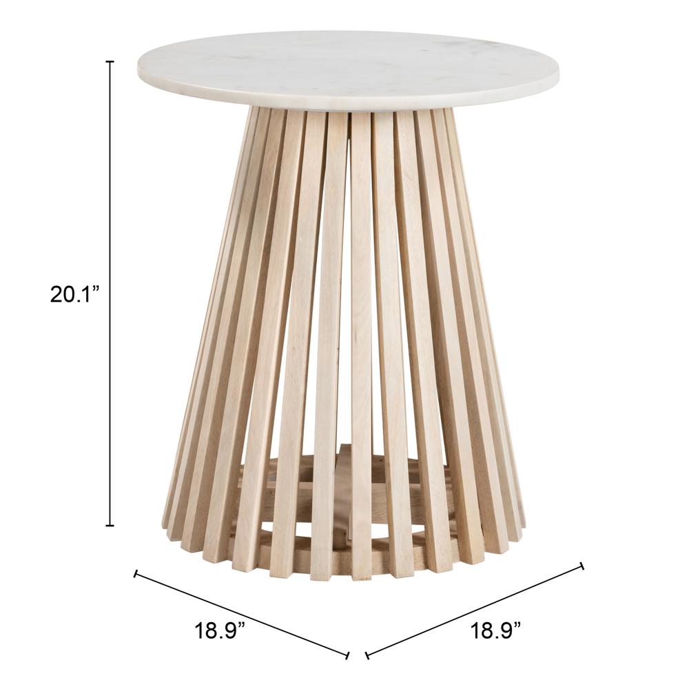 Mazara Side Table White & Natural. Picture 4