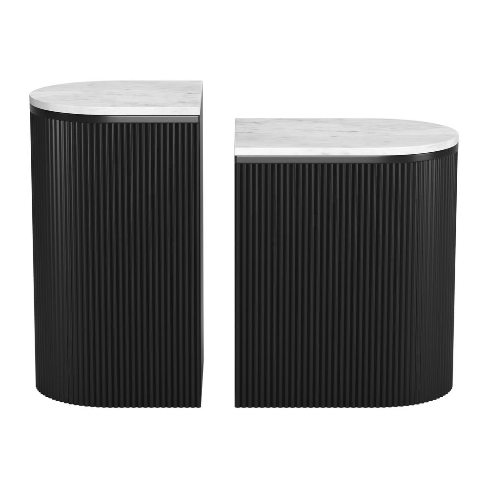 Ormara Side Table Set (2-Piece) White & Black. Picture 4