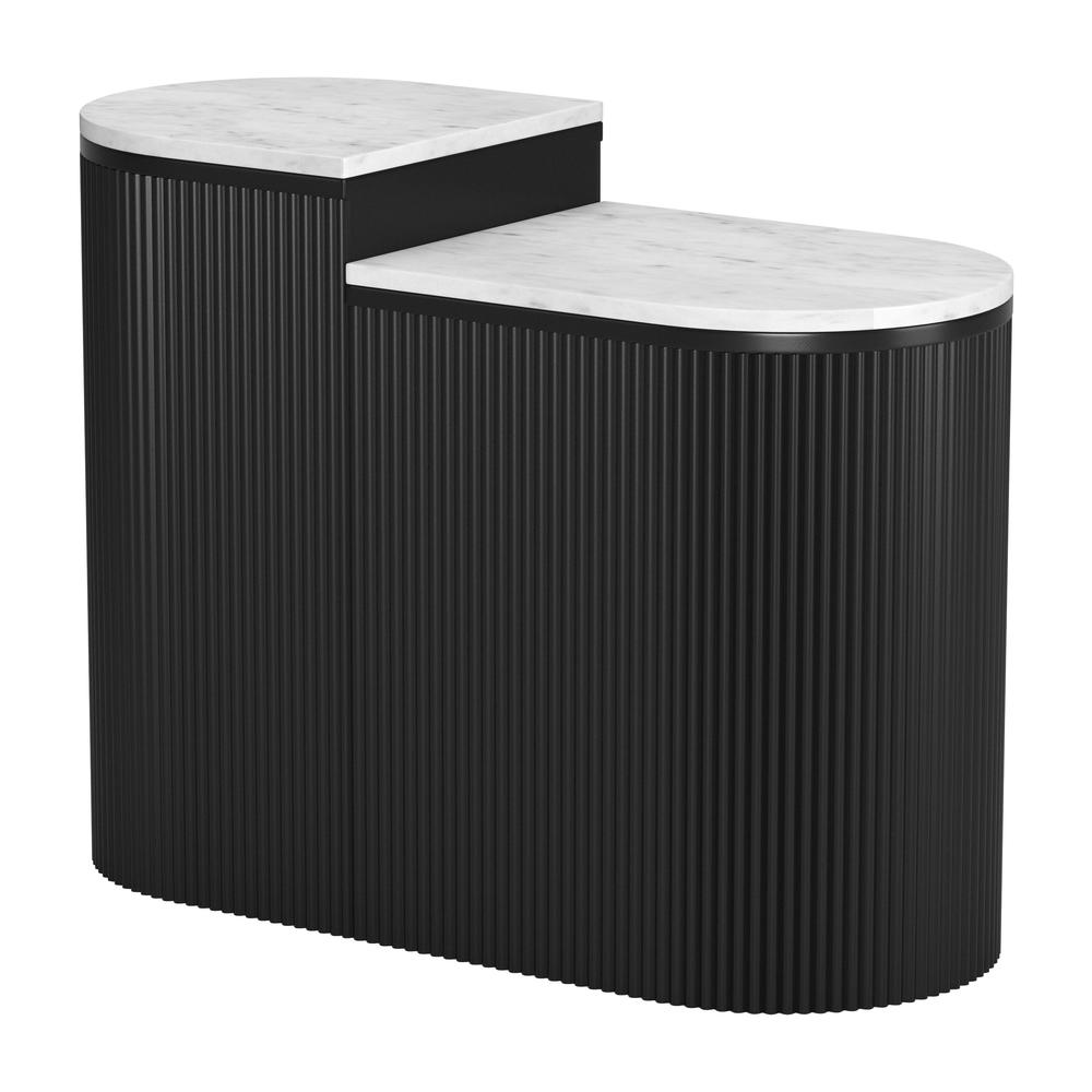 Ormara Side Table Set (2-Piece) White & Black. Picture 3