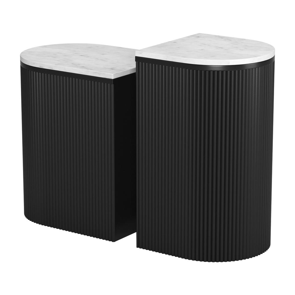 Ormara Side Table Set (2-Piece) White & Black. Picture 6