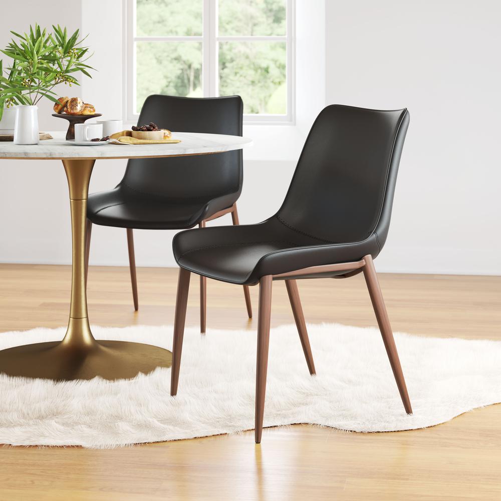 Magnus Dining Chair (Set of 2) Black & Walnut. Picture 10