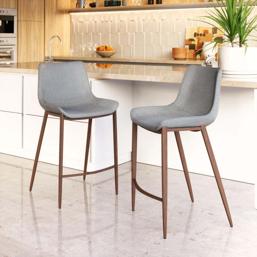 Magnus Counter Stool (Set of 2) Slate Gray & Walnut. Picture 8