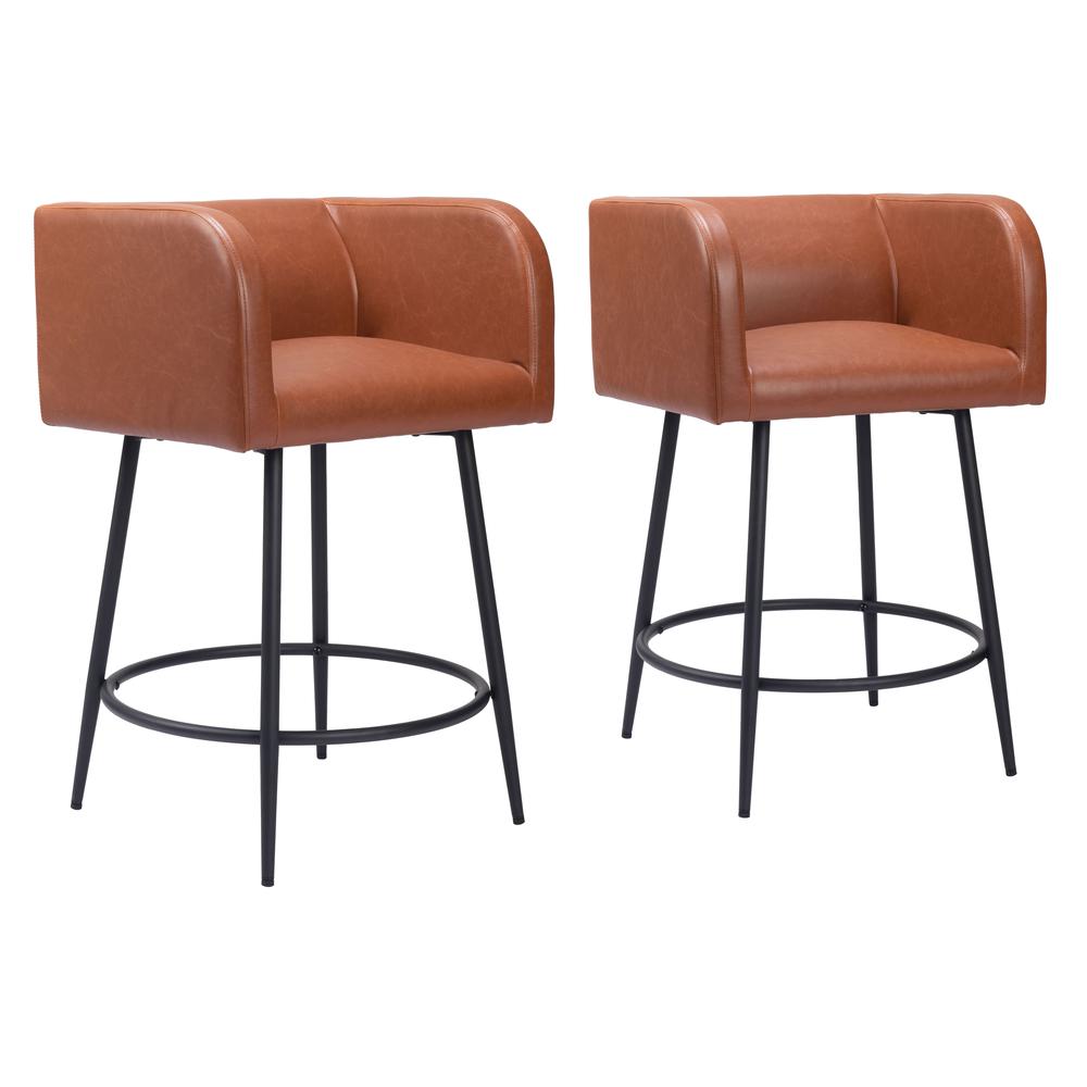Horbat Counter Stool (Set of 2) Brown. Picture 2