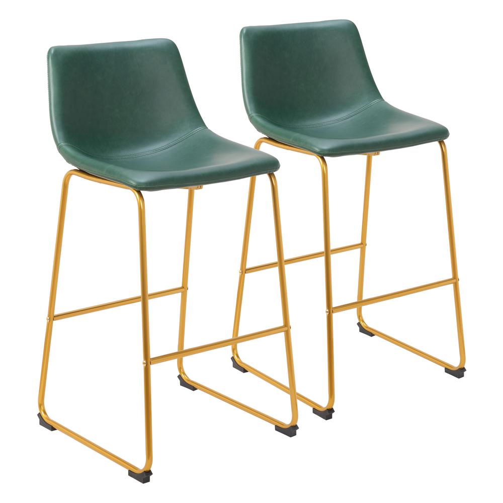 Augusta Barstool (Set of 2) Green & Gold. Picture 6