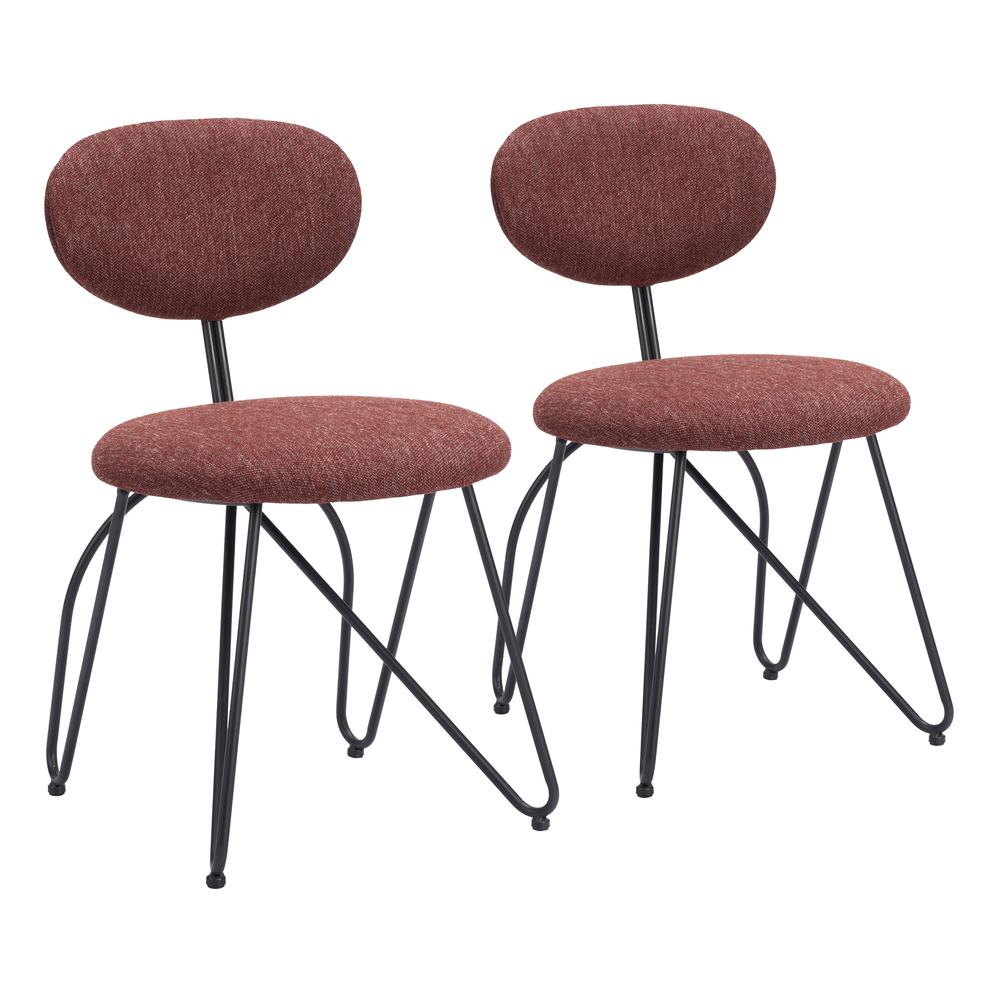 Novi Dining Chair (Set of 2) Maroon Brown. Picture 5