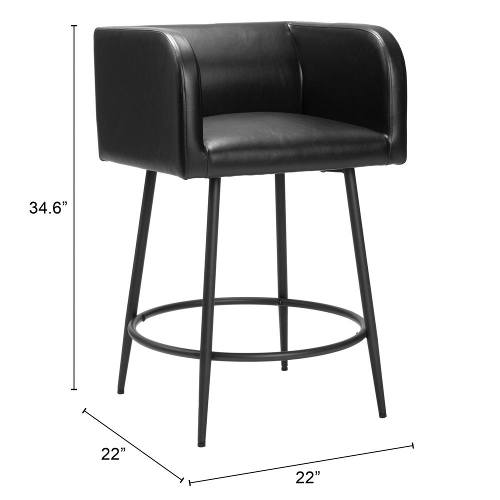 Horbat Counter Stool (Set of 2) Black. Picture 8
