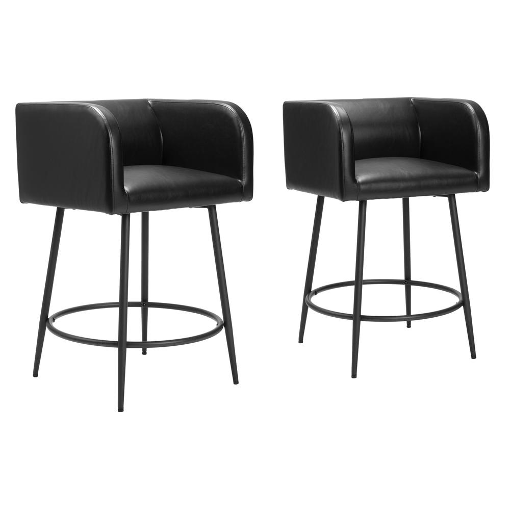 Horbat Counter Stool (Set of 2) Black. Picture 5