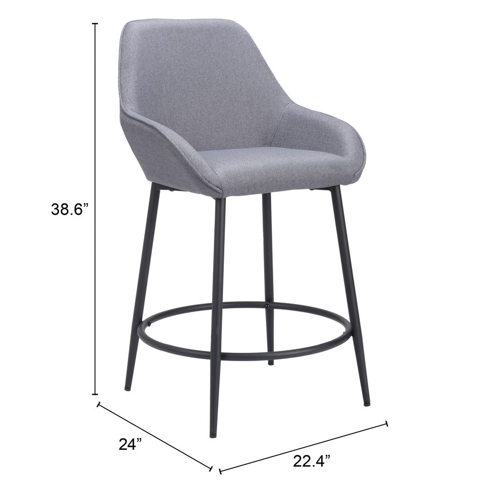 Vila Counter Stool (Set of 2) Gray. Picture 9