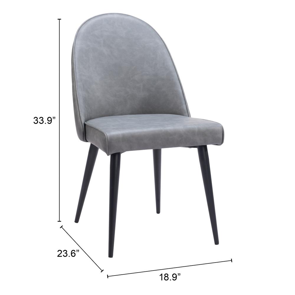 Silloth Armless Dining Chair (Set of 2) Gray. Picture 8
