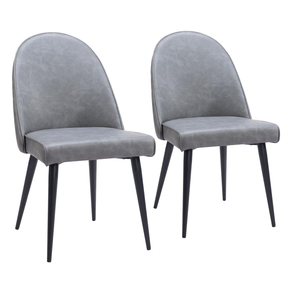 Silloth Armless Dining Chair (Set of 2) Gray. Picture 6