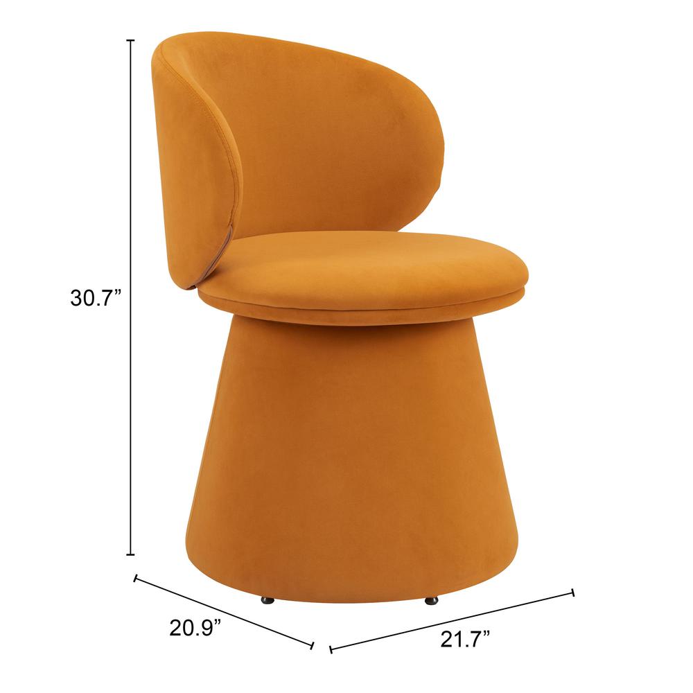 Oblic Swivel Dining Chair Orange. Picture 7